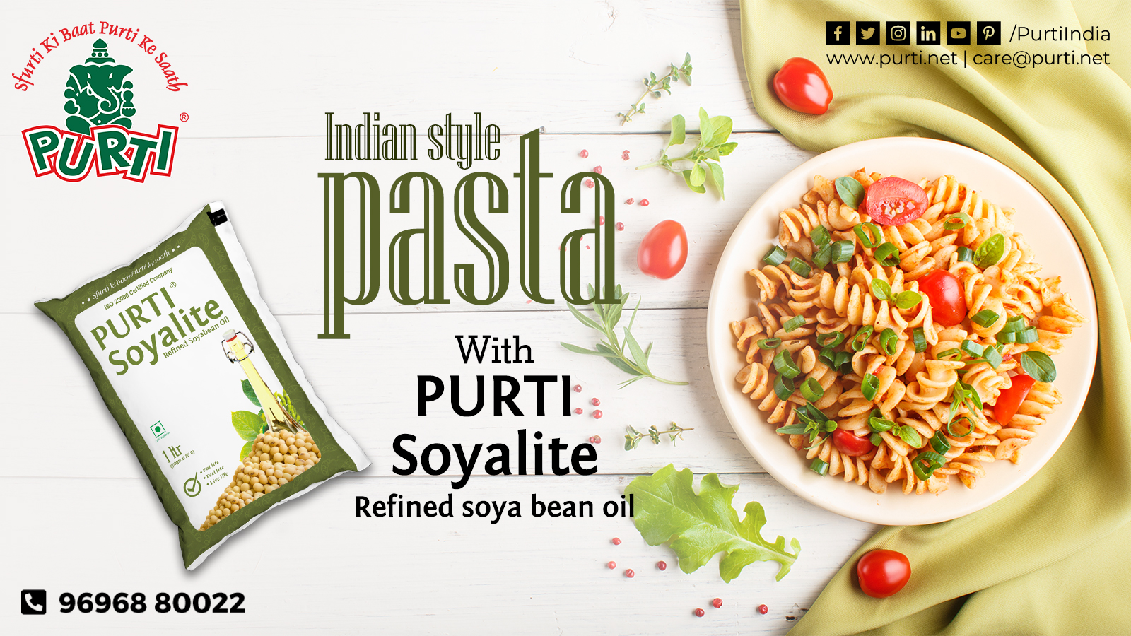 Indian Style Pasta With Purti Soyalite Refined Soyabean Oil