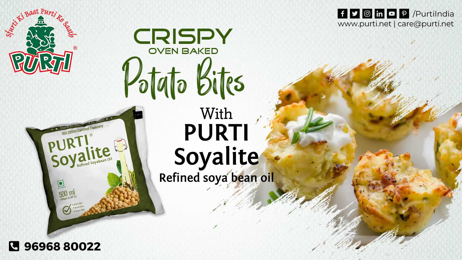 Crispy Oven Baked Potato Bites With Purti Soyalite Refined Soyabean Oil