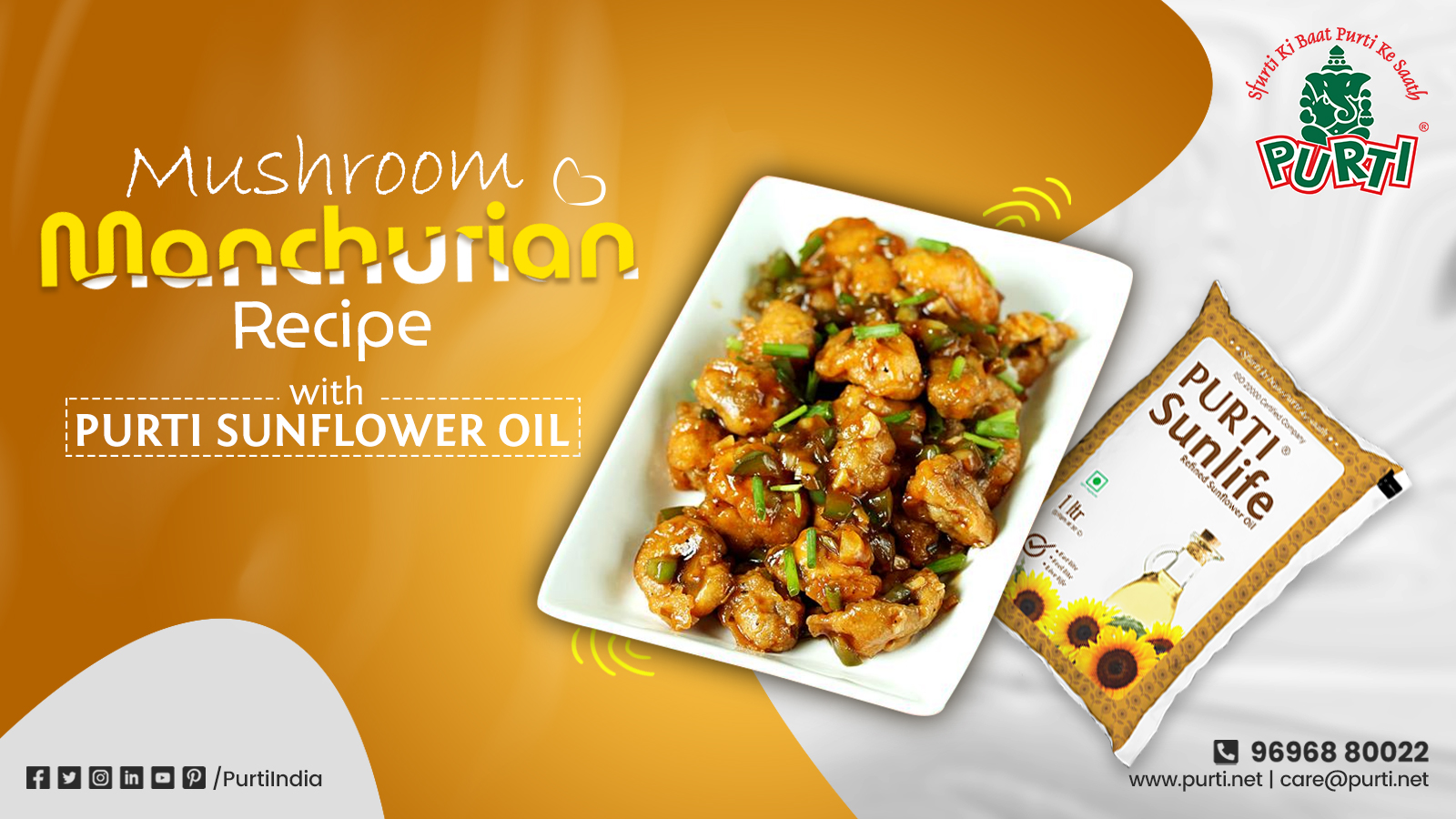 Mushroom Manchurian Recipe With Purti Sunlife Refined Sunflower Oil