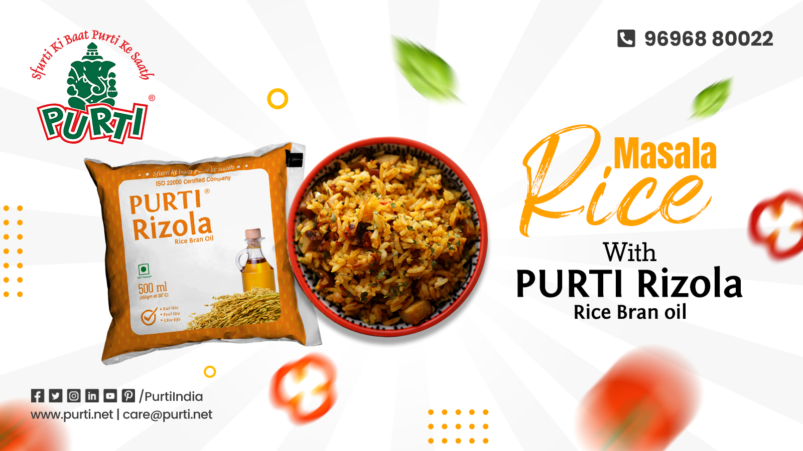 Masala Rice With Purti Rizola Rice Bran Oil