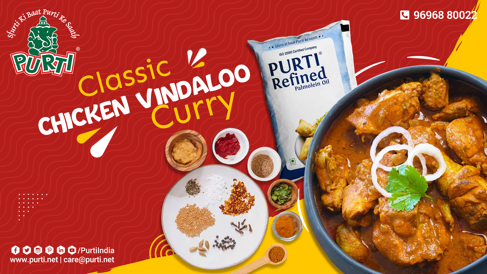 Cook Classic Chicken Vindaloo Curry with Purti Refined Palmolein Oil