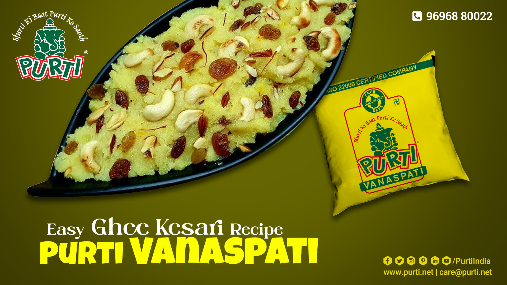 Easy Ghee Kesari Recipe Using Purti Vanaspati Ghee: 30-Minute Recipe