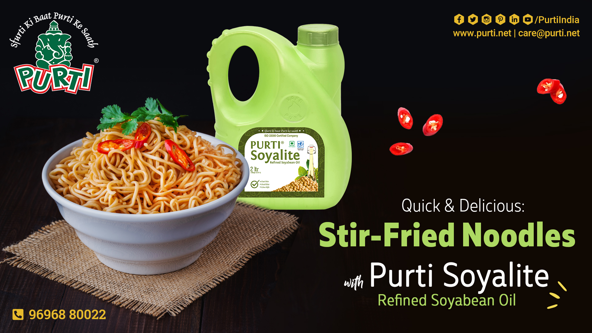 Quick and Delicious: 30-Minute Stir-Fried Noodles with Purti Soyalite Refined Soyabean Oil