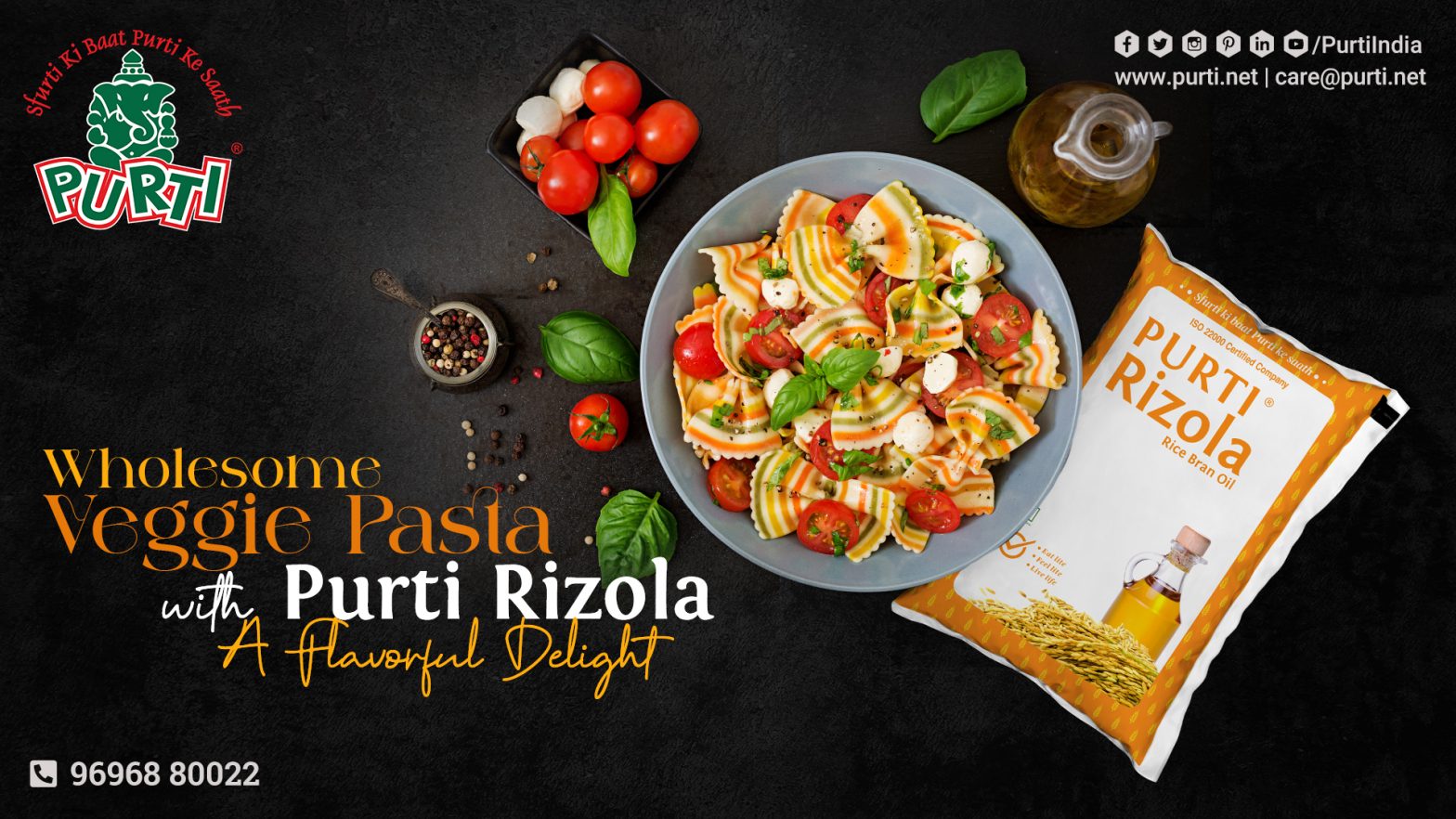 Wholesome Veggie Pasta with Purti Rizola Rice Bran Oil: A Flavorful Delight