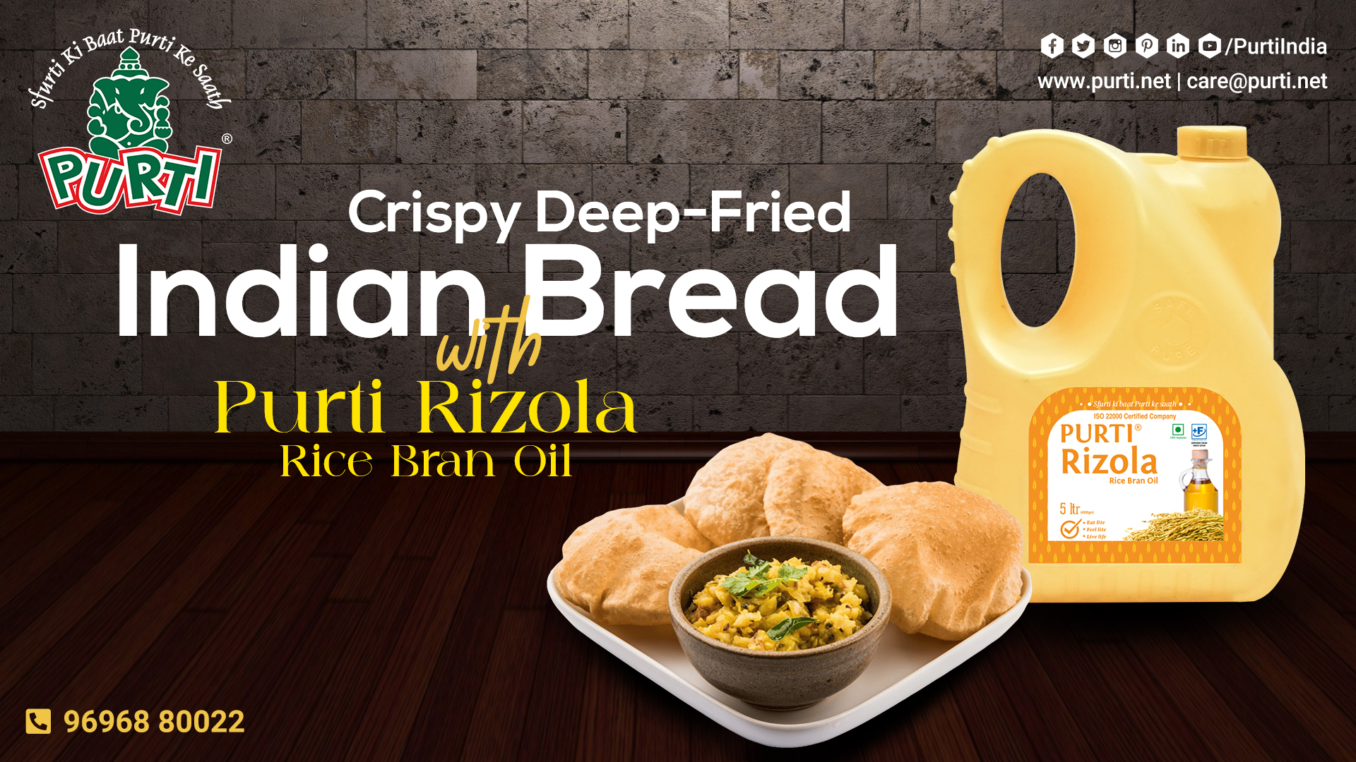 Homemade Puri Recipe: Crispy Deep-Fried Indian Bread with Purti Rizola Rice Bran Oil
