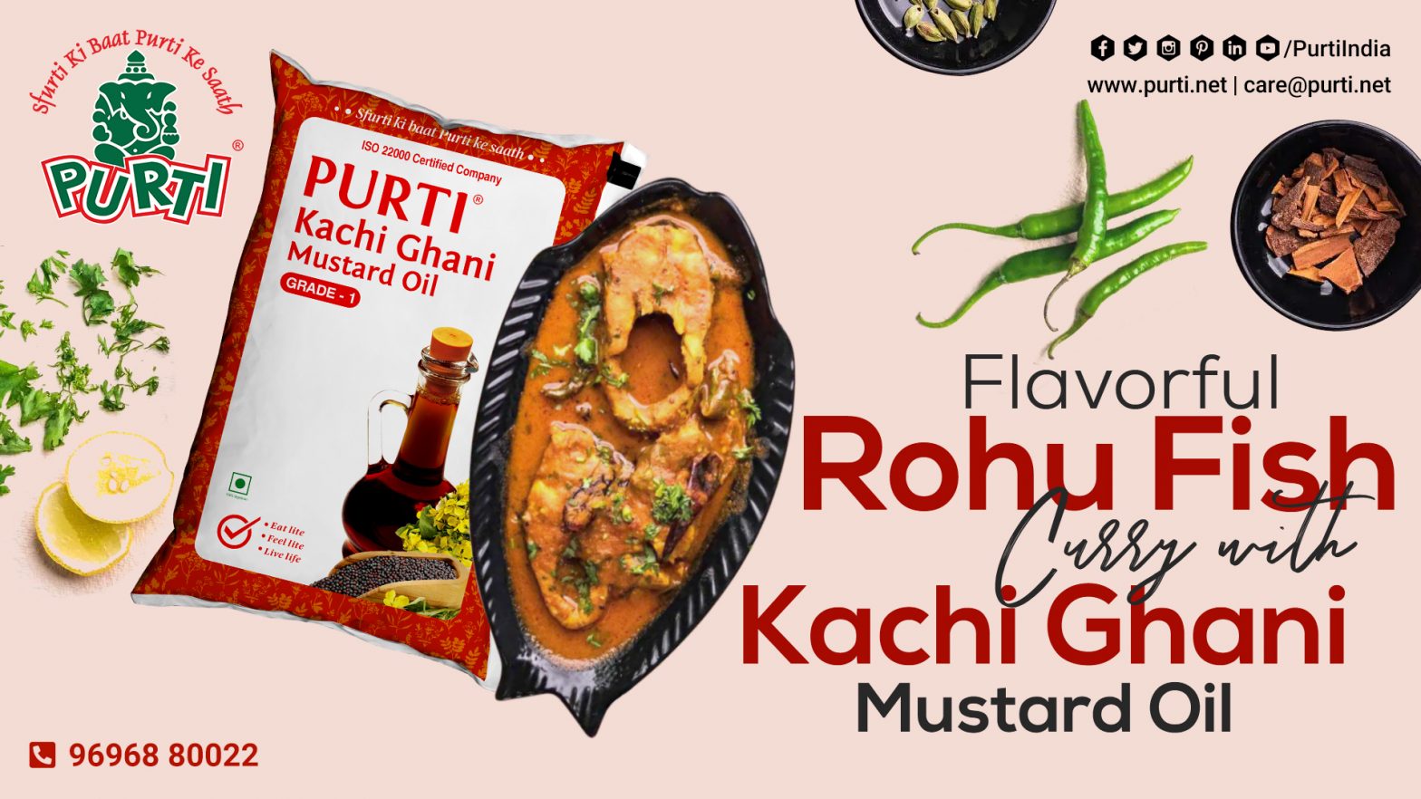 Flavorful Rui Mach (Rohu Fish) Curry with Purti Kachi Ghani Mustard Oil