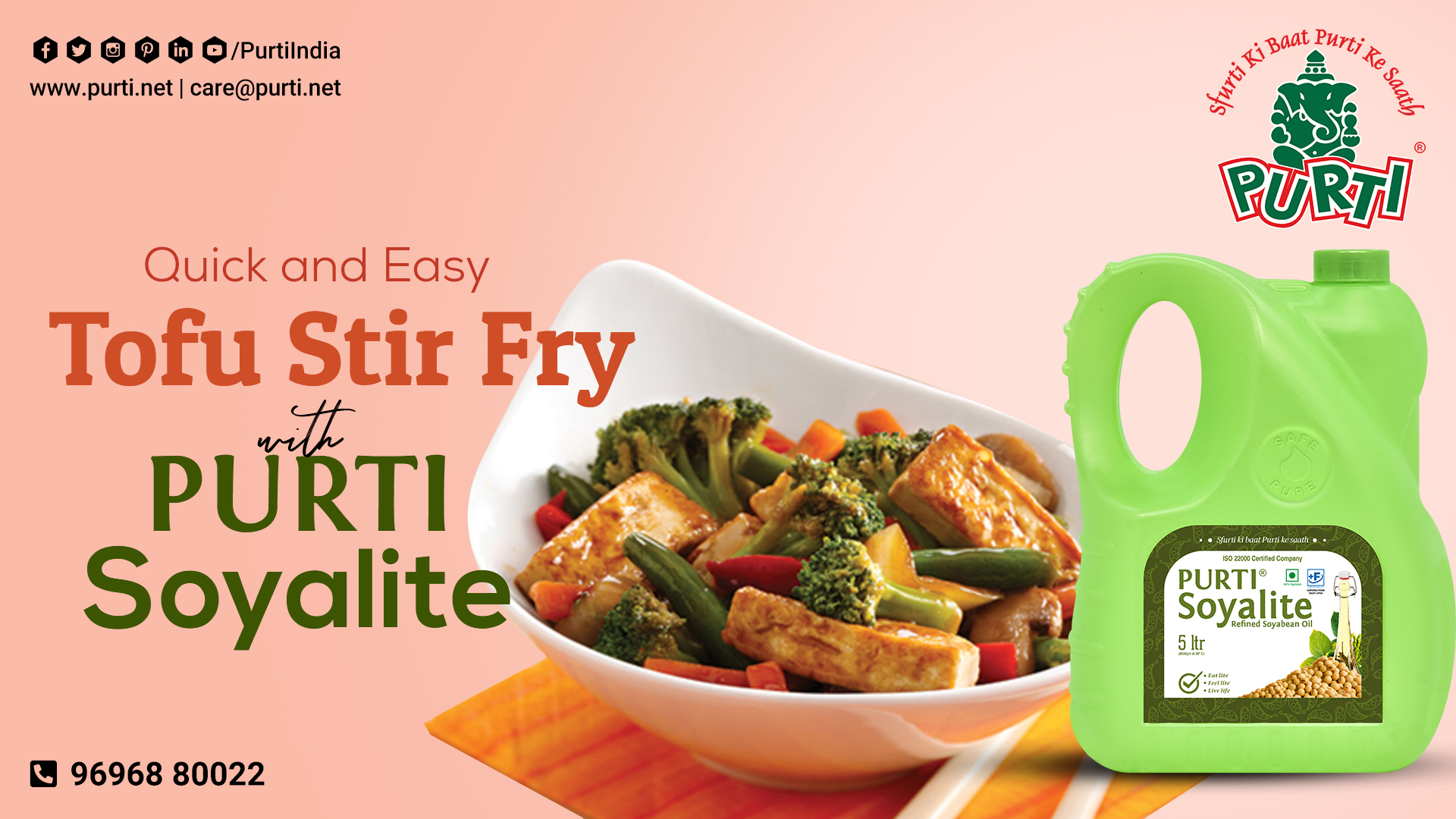 Quick and Easy Tofu Stir-Fry with Purti Soyalite Refined Soyabean Oil
