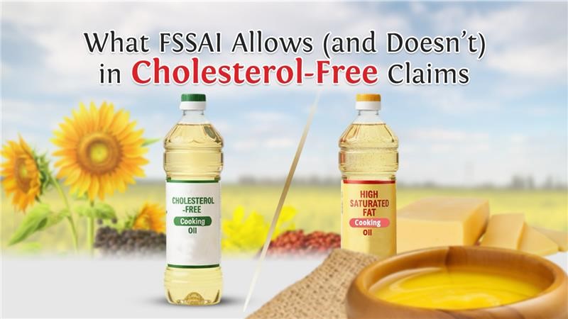 Vegetable oils with and without cholesterol-free labels based on FSSAI guidelines