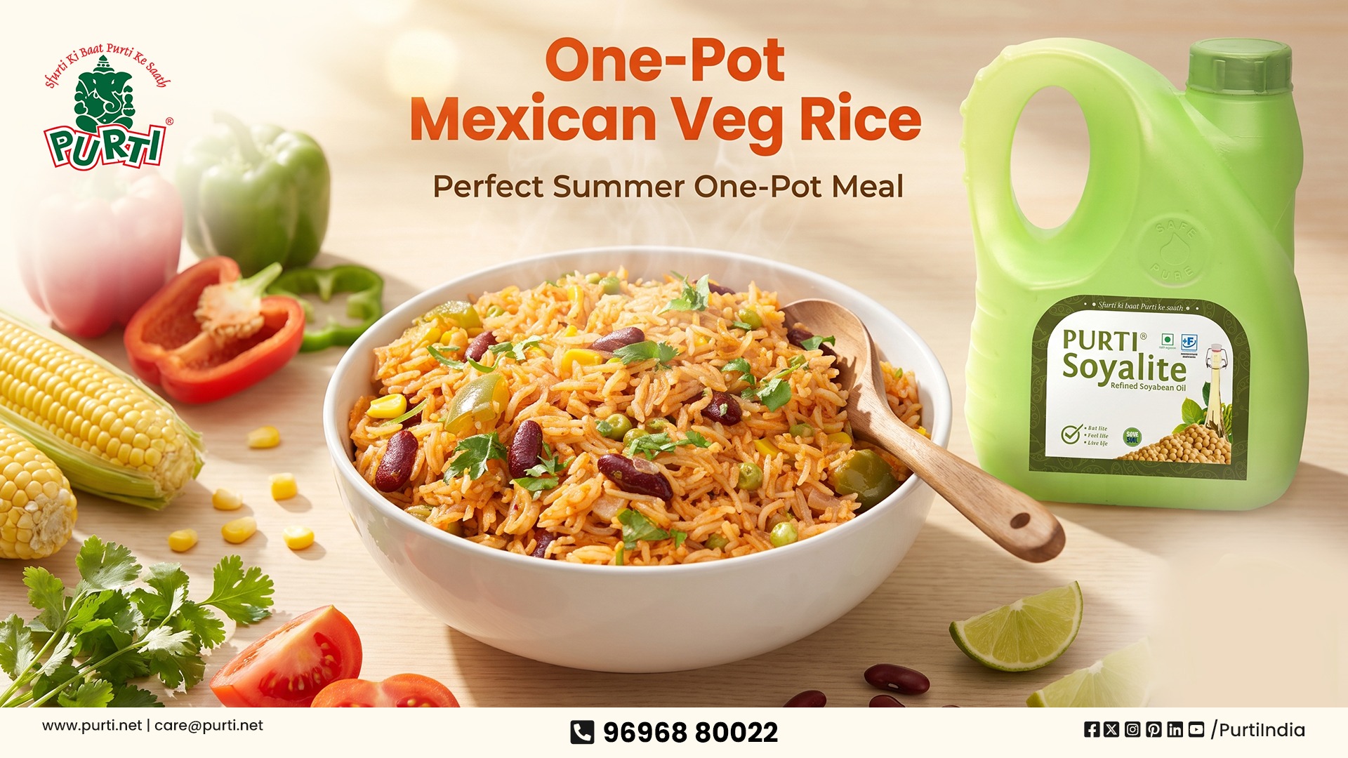 One-Pot Mexican Veg Rice with Purti Soyalite: A Colourful Summer Meal Ready in One Pot